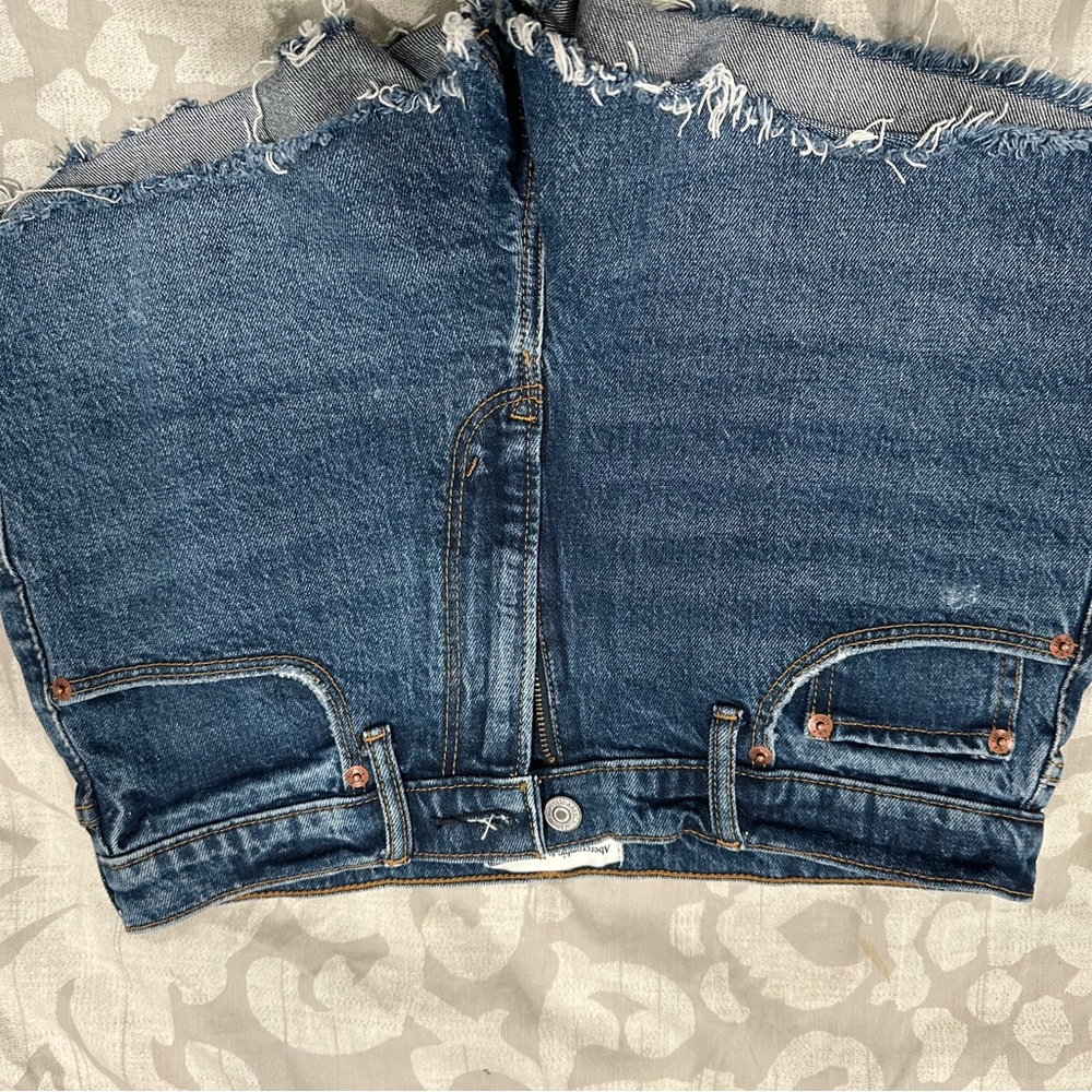 Abercrombie & Fitch Blue Denim High Rise Mom Short